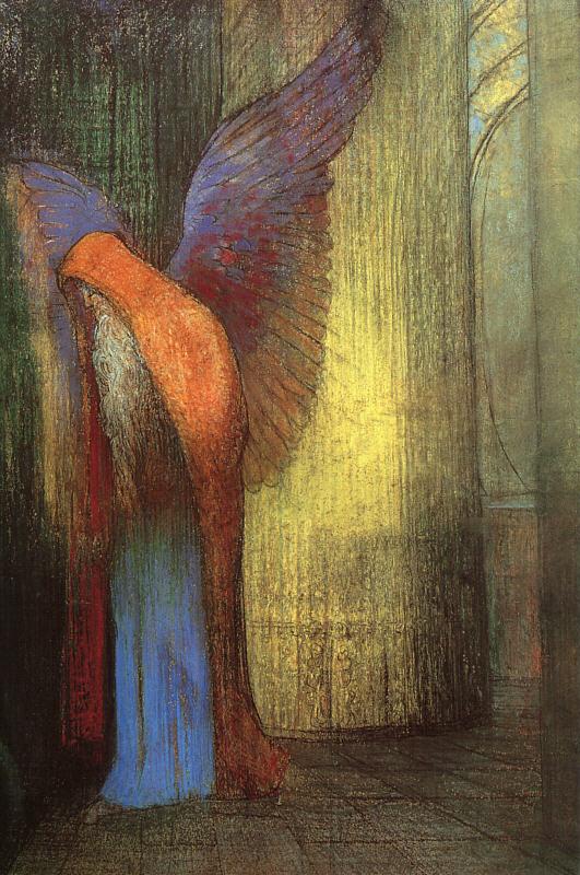 Odilon Redon Winged Old Man with a Long White Beard Sweden oil painting art